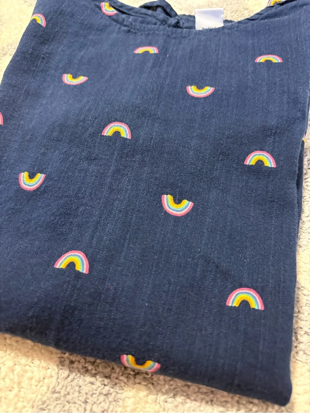 Old Navy Navy Blue Rainbow Print Girls' Casual Dress